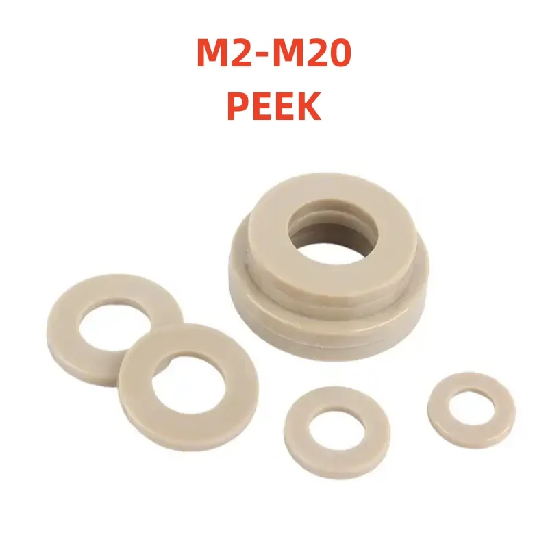 M2 M2.5 M3 M3.5 M4 M5 M6 M8 M10 M12~M20 PEEK High-strength High-temperature Resistant Flat Washer Plain Gasket
M2 M2.5 M3 M3.5 M4 M5 M6 M8 M10 M12~M20 PEEK High-strength High-temperature Resistant Flat Washer Plain Gasket