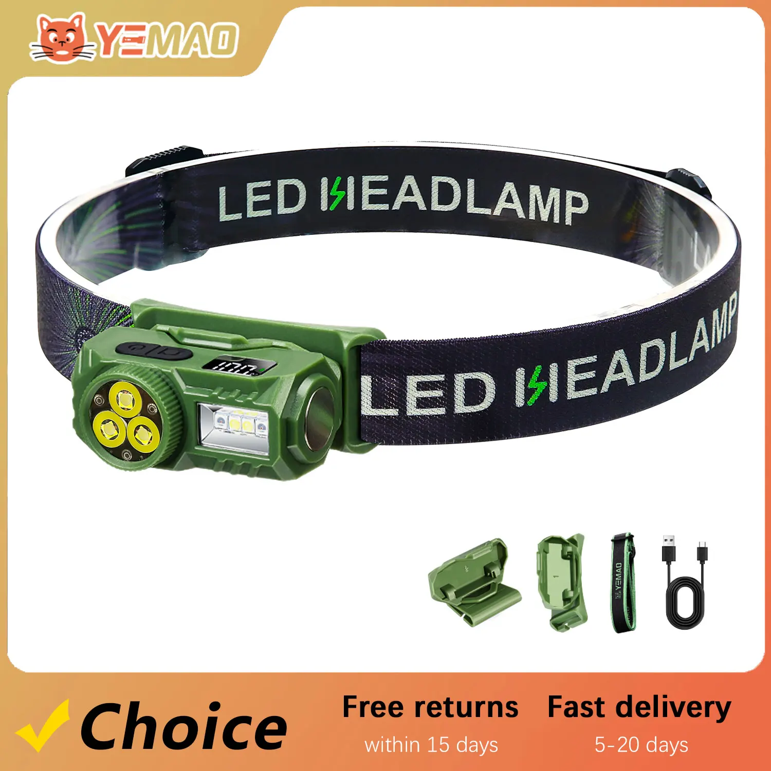 Индуктивный налобный фонарь YEMAO T613 — зарядка через USB, встроенный аккумулятор, рыболовная фара с длительным светодиодом для ночной рыбалки
Индуктивный налобный фонарь YEMAO T613 — зарядка через USB, встроенный аккумулятор, рыболовная фара с длительным светодиодом для ночной рыбалки