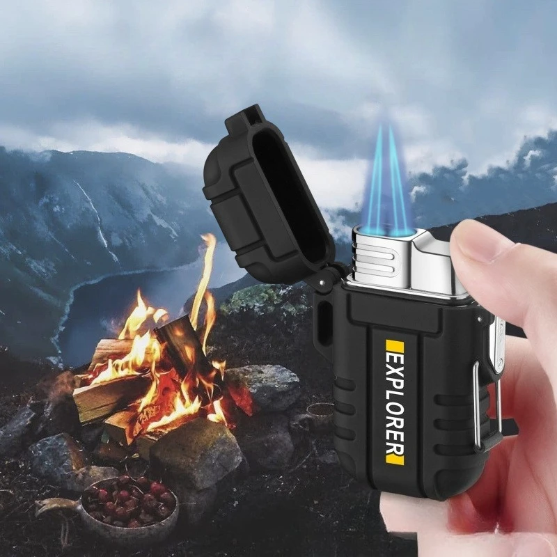 Waterproof Torch Lighter with Lanyard for Outdoor Survival Windproof Double Jet Flame Butane Cigarette Lighters for Camping
Waterproof Torch Lighter with Lanyard for Outdoor Survival Windproof Double Jet Flame Butane Cigarette Lighters for Camping