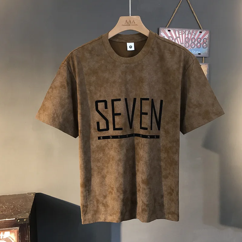 Casual American T-shirt men's 2025 new summer breathable elastic fashionable printed loose round neck tops
Casual American T-shirt men's 2025 new summer breathable elastic fashionable printed loose round neck tops