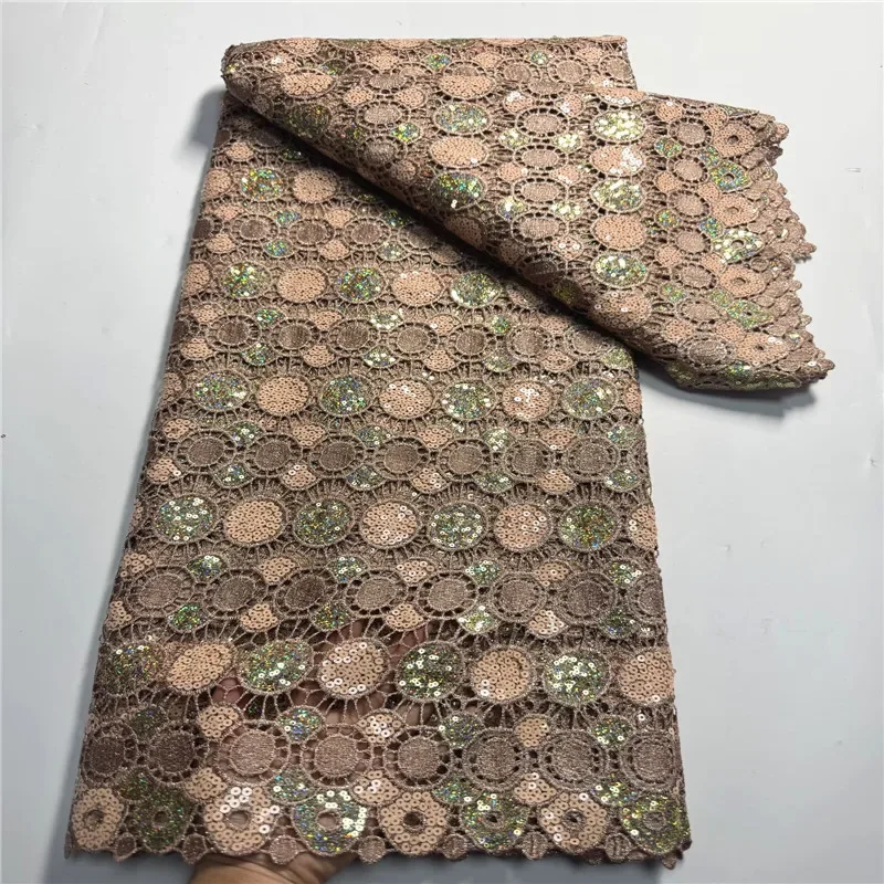 5 Yard Hot Selling French Lace With Sequins African Tulle Cord Guipure Lace Net Embroidered Fabric For Wedding Party 9L6040110
5 Yard Hot Selling French Lace With Sequins African Tulle Cord Guipure Lace Net Embroidered Fabric For Wedding Party 9L6040110