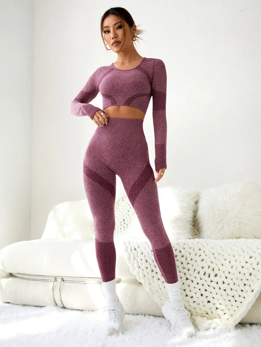 Seamless Color Block Yoga Set Crop Top And High Waist Tummy Control Leggings Workout Suit
Seamless Color Block Yoga Set Crop Top And High Waist Tummy Control Leggings Workout Suit