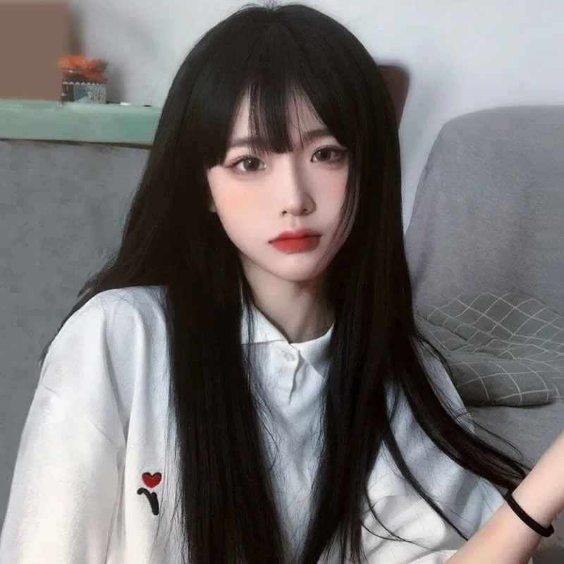 Black Long Straight Synthetic Wig Natural Bangs Hair Women's Daily Cosplay Party Heat Resistant Full Head Cover
Black Long Straight Synthetic Wig Natural Bangs Hair Women's Daily Cosplay Party Heat Resistant Full Head Cover