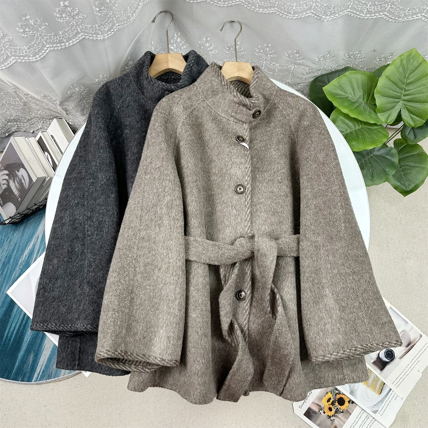 Elegant Double-Sided Mid-Length Stand Collar Women's Coat Autumn Winter New Style Small Size Thickened Woolen Jacket
Elegant Double-Sided Mid-Length Stand Collar Women's Coat Autumn Winter New Style Small Size Thickened Woolen Jacket