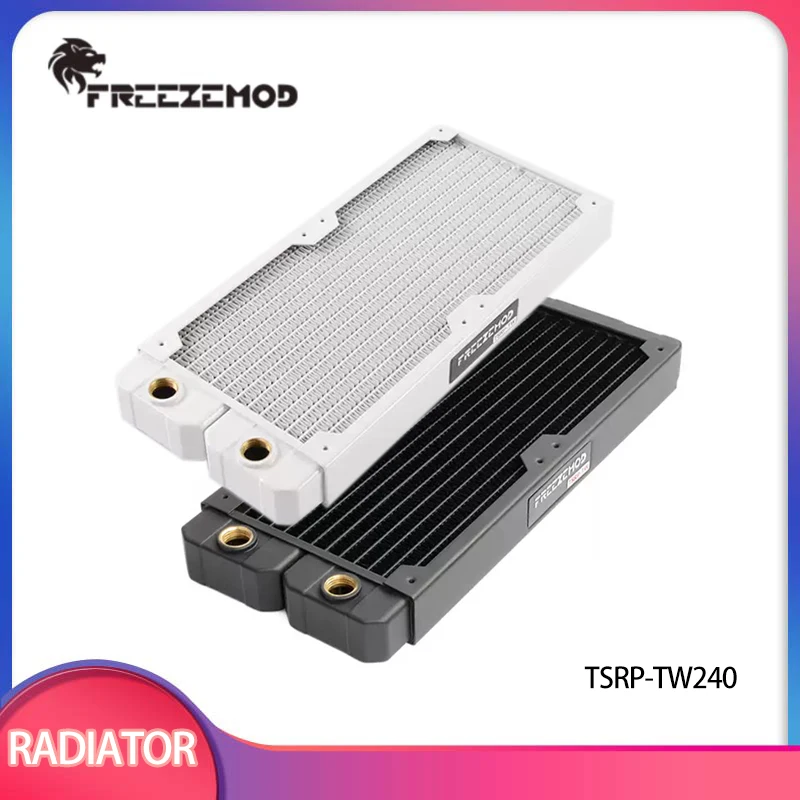 FREEZEMOD 240mm Black White Copper Radiator G1/4 Thread PC Water Cooler Copper Liquid Cooling Suitable for 2 Fans
FREEZEMOD 240mm Black White Copper Radiator G1/4 Thread PC Water Cooler Copper Liquid Cooling Suitable for 2 Fans