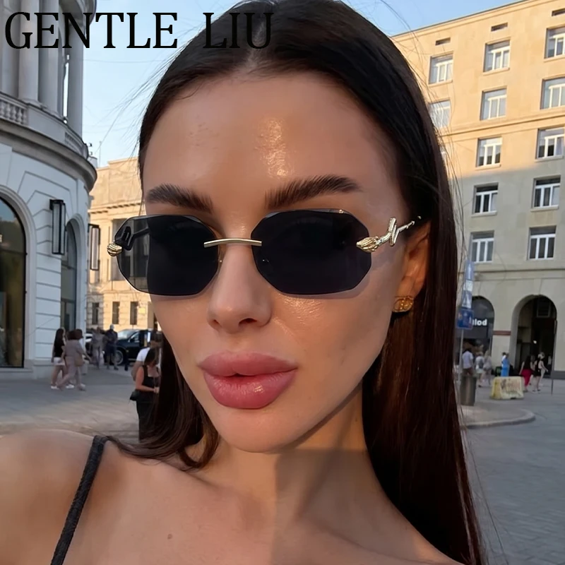 Y2K Luxury Snake Design Rimless Sunglasses Women Luxury Vintage Octagon Polygon Eyewear Sun Glasses Punk Metal Frameless Shades
Y2K Luxury Snake Design Rimless Sunglasses Women Luxury Vintage Octagon Polygon Eyewear Sun Glasses Punk Metal Frameless Shades