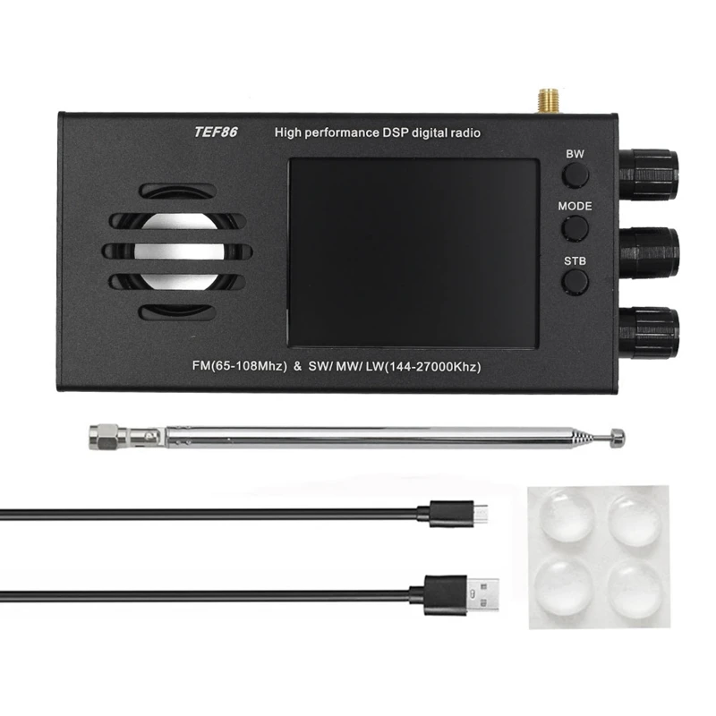 3.2 Inch LCD Screen TEF6686 DSP Digital Radio Receiver FM(65-108Mhz)&SW/MW/LW(144-27000Khz) with Battery
3.2 Inch LCD Screen TEF6686 DSP Digital Radio Receiver FM(65-108Mhz)&SW/MW/LW(144-27000Khz) with Battery