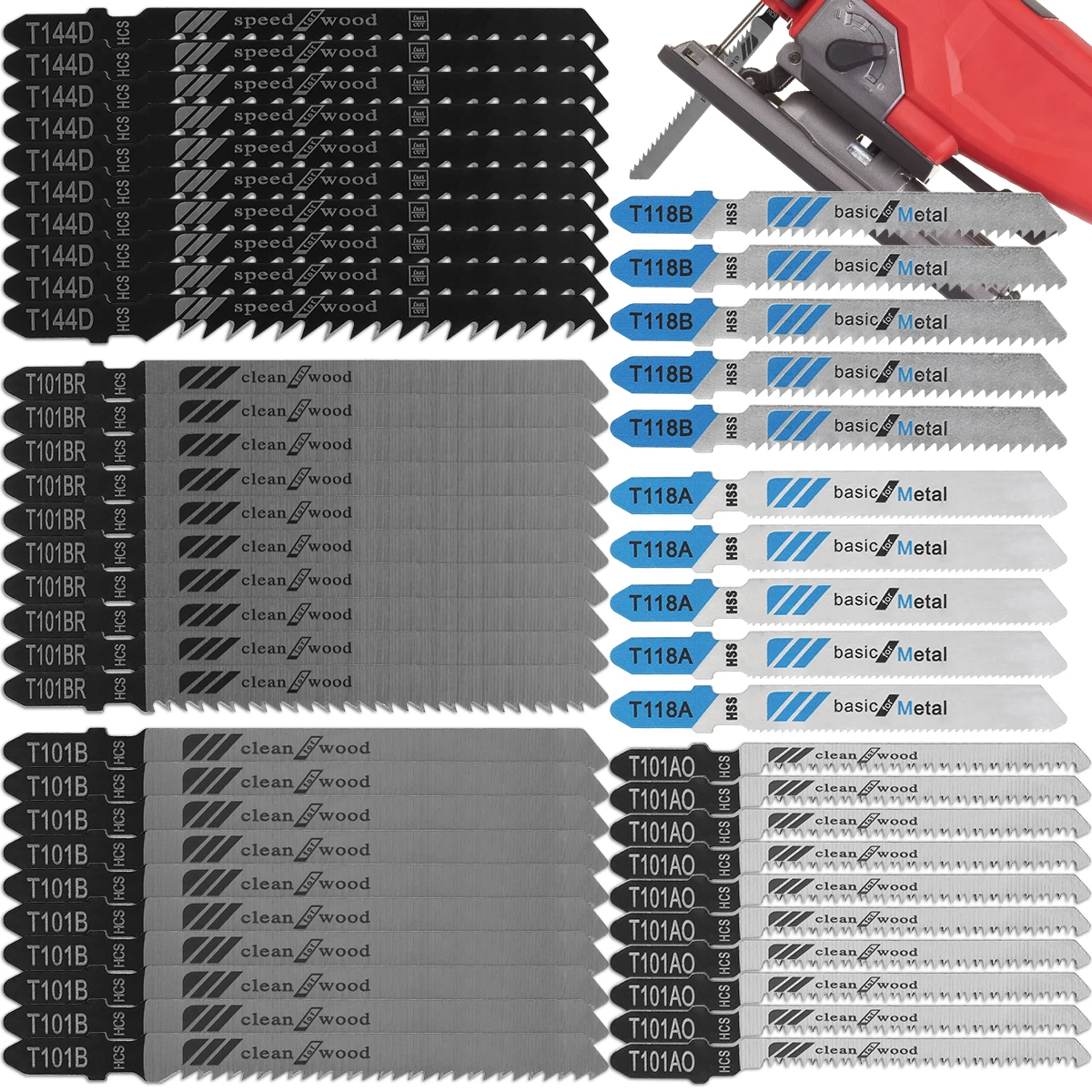 10/50Pcs Jigsaw Blades T-shank Carbon Steel Assorted Jig Saw Blades for Wood Plastic Thin Metal Fast Cut Down Jigsaw Blade
10/50Pcs Jigsaw Blades T-shank Carbon Steel Assorted Jig Saw Blades for Wood Plastic Thin Metal Fast Cut Down Jigsaw Blade