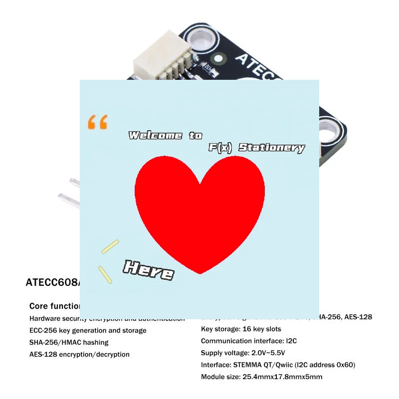 Модуль ATECC608 I2C 2.0V-5.5V, плата-адаптер, совместимая с ключевыми элементами памяти STEMMA QT/Qwiic-F(x) (1 шт.)
Модуль ATECC608 I2C 2.0V-5.5V, плата-адаптер, совместимая с ключевыми элементами памяти STEMMA QT/Qwiic-F(x) (1 шт.)