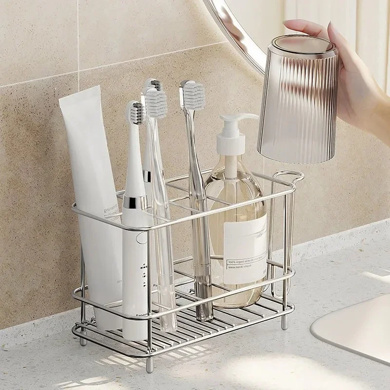 Minimalist Stainless Steel Toothbrush Holder Toothbrush Toothpaste Mouthwash Cup Home Tabletop Storage Rack Bathroom Accessories
Minimalist Stainless Steel Toothbrush Holder Toothbrush Toothpaste Mouthwash Cup Home Tabletop Storage Rack Bathroom Accessories
