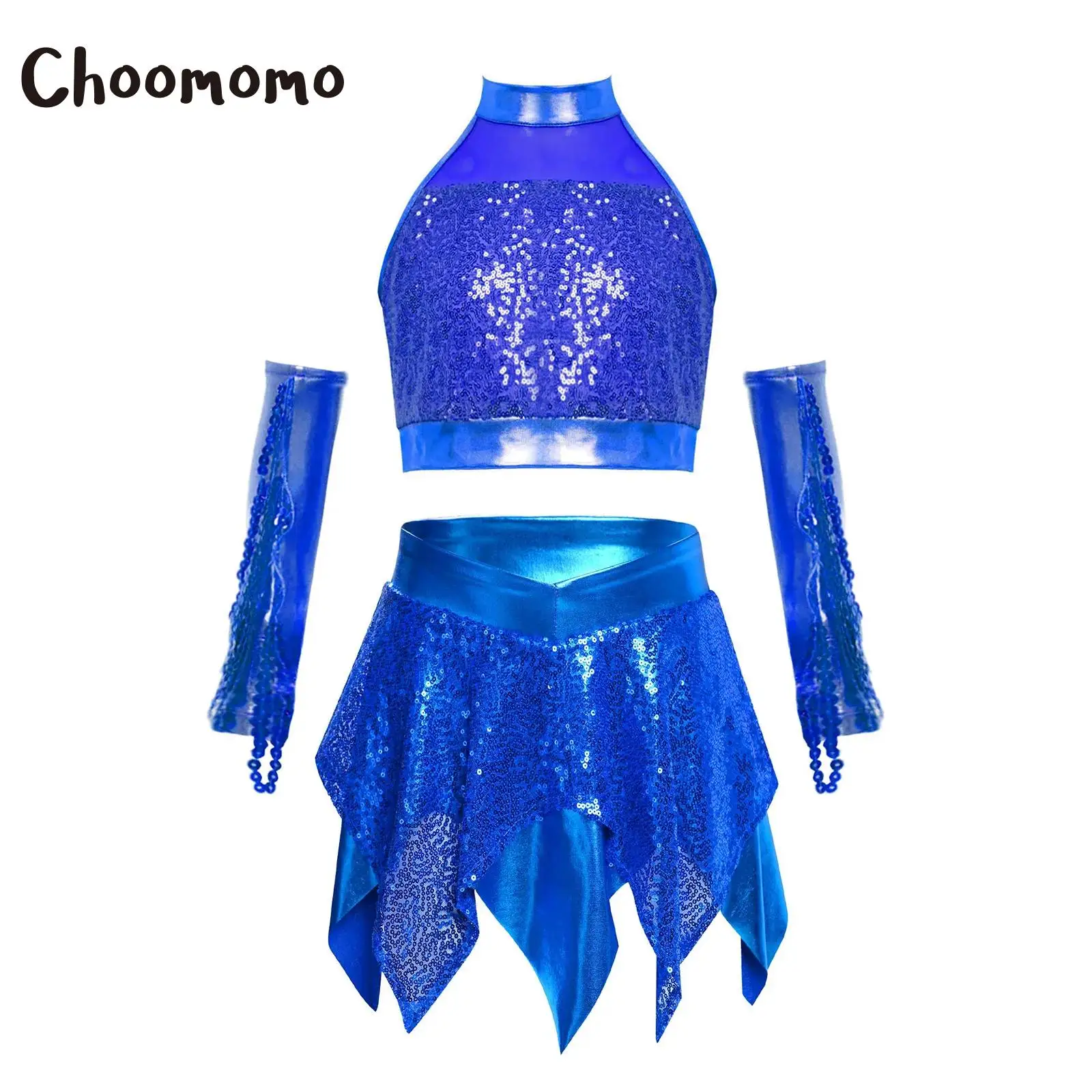 Детский блестящий костюм для джазовых танцев с пайетками для девочек, укороченный топ, асимметричная металлическая юбка и перчатки, комплект для выступлений в латинском балете
Детский блестящий костюм для джазовых танцев с пайетками для девочек, укороченный топ, асимметричная металлическая юбка и перчатки, комплект для выступлений в латинском балете