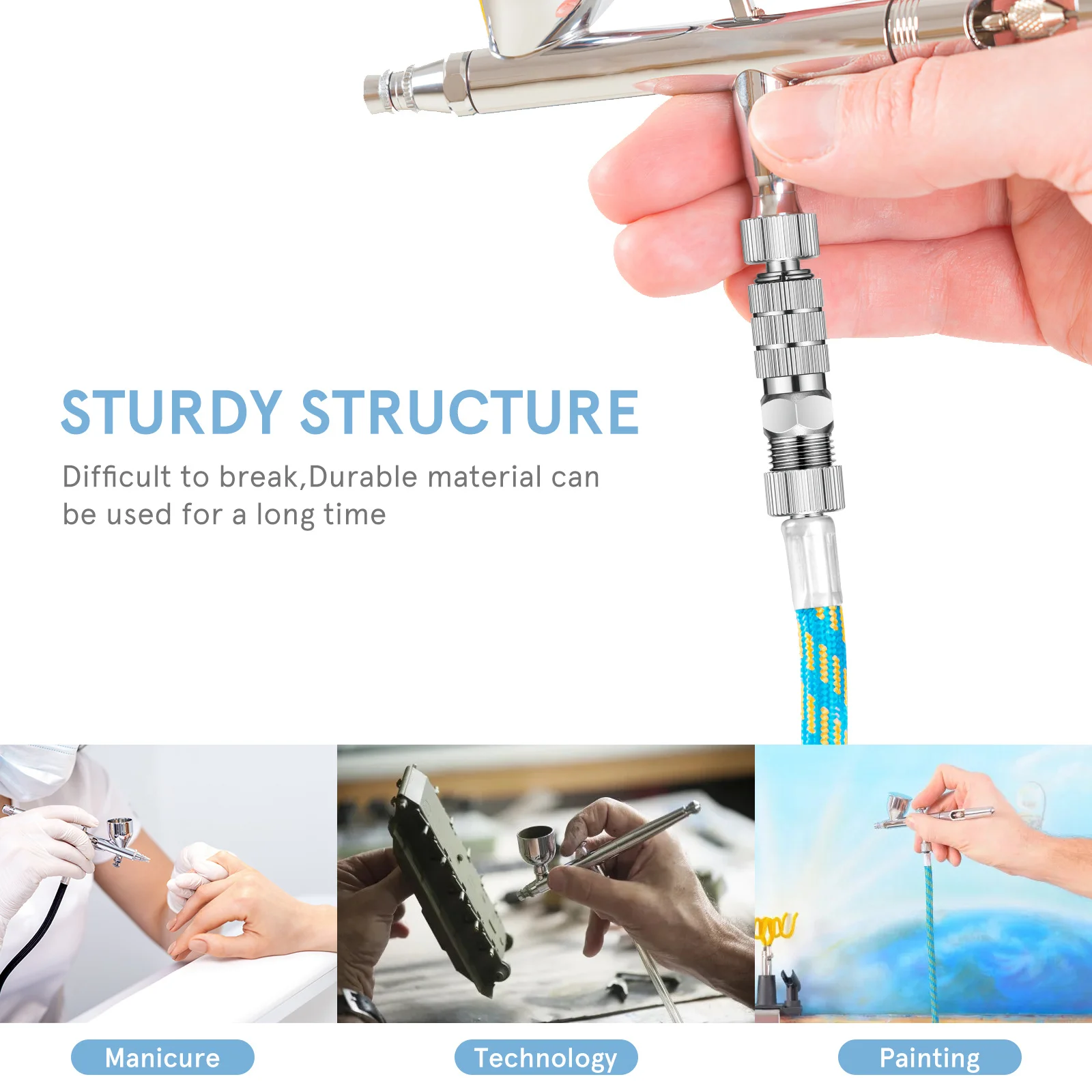 1Set Airbrush Metal Fittings Kit Adjustable Connector Set for Airbrush Hose Adapters Easy Install No Tools Needed Accessory
1Set Airbrush Metal Fittings Kit Adjustable Connector Set for Airbrush Hose Adapters Easy Install No Tools Needed Accessory