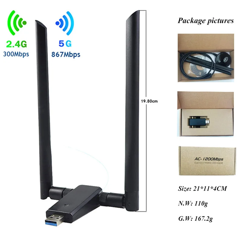 Wi-Fi usb-ключ 802.11AC 1200M Ethernet 2 * 6dbi антенна двухдиапазонный высокомощный Беспроводной USB-адаптер для ноутбука USB3.0 wifi-ключ
Wi-Fi usb-ключ 802.11AC 1200M Ethernet 2 * 6dbi антенна двухдиапазонный высокомощный Беспроводной USB-адаптер для ноутбука USB3.0 wifi-ключ