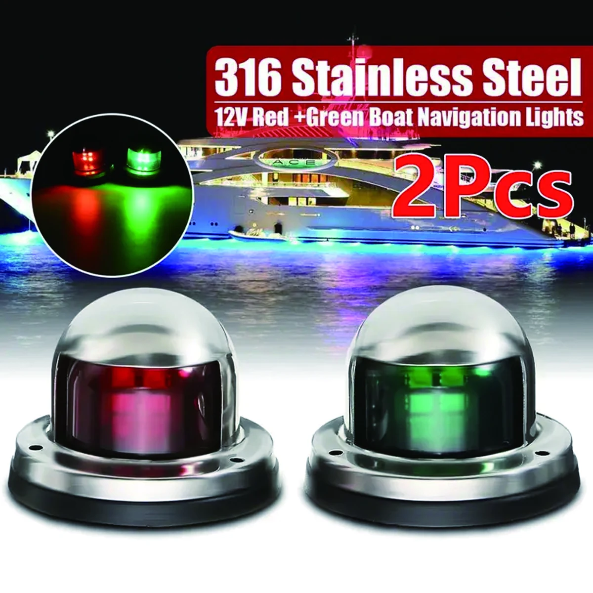 12V Red & Green Bow LED Navigation Lights - Boat Marine Indicator Spot Light & Marine Boat Yacht Sailing Signal & Warning Light
12V Red & Green Bow LED Navigation Lights - Boat Marine Indicator Spot Light & Marine Boat Yacht Sailing Signal & Warning Light