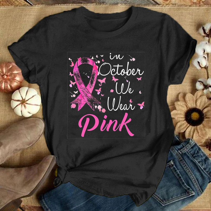 Hot Breast Cancer Print T-Shirt Summer Casual Loose T Shirt Women Harajuku Shirts
Hot Breast Cancer Print T-Shirt Summer Casual Loose T Shirt Women Harajuku Shirts
