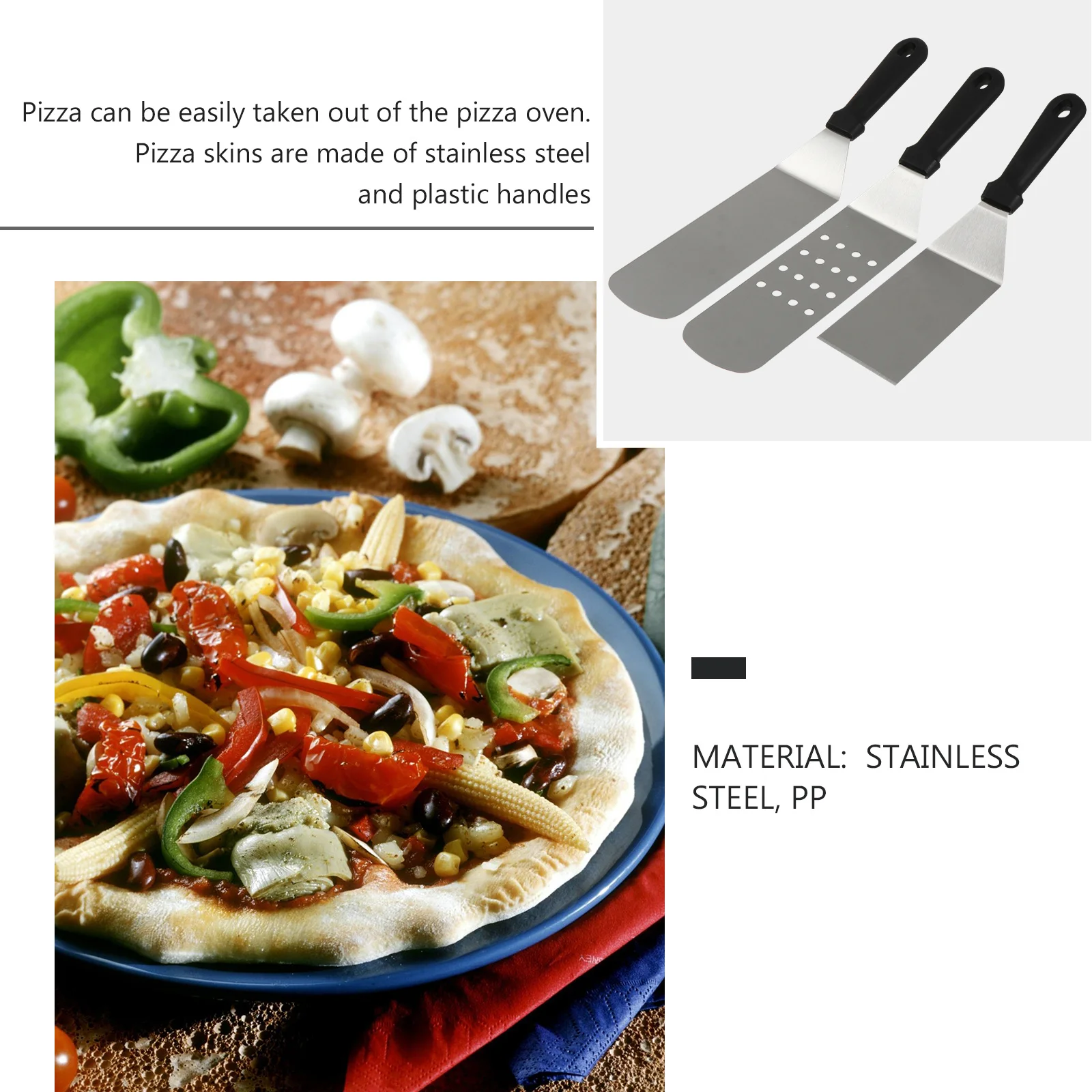3Pcs Stainless Steel Pizza Shovel Peel Paddle Baking Transfer Tray Cake Lifter Pizza Oven Cooking Tool Stainless Steel Shovel 
3Pcs Stainless Steel Pizza Shovel Peel Paddle Baking Transfer Tray Cake Lifter Pizza Oven Cooking Tool Stainless Steel Shovel