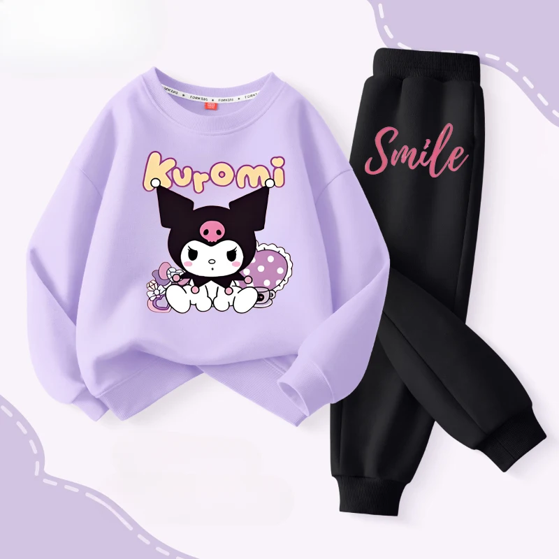 Sanrio Kuromi Printed Girl's Sweatshirts Sets Children's Casual Pullovers Pants Two Piece Kids Tracksuits Teen Girls Sport Suits
Sanrio Kuromi Printed Girl's Sweatshirts Sets Children's Casual Pullovers Pants Two Piece Kids Tracksuits Teen Girls Sport Suits