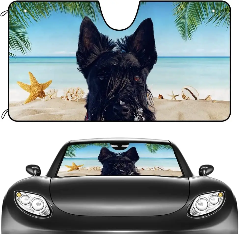 CafeTime Dog Car Front Windshield Sunshade Black Scottish Terrier in The Beach Summer Decor Vehicle Sun Shade Visor UV Ray Refle
CafeTime Dog Car Front Windshield Sunshade Black Scottish Terrier in The Beach Summer Decor Vehicle Sun Shade Visor UV Ray Refle