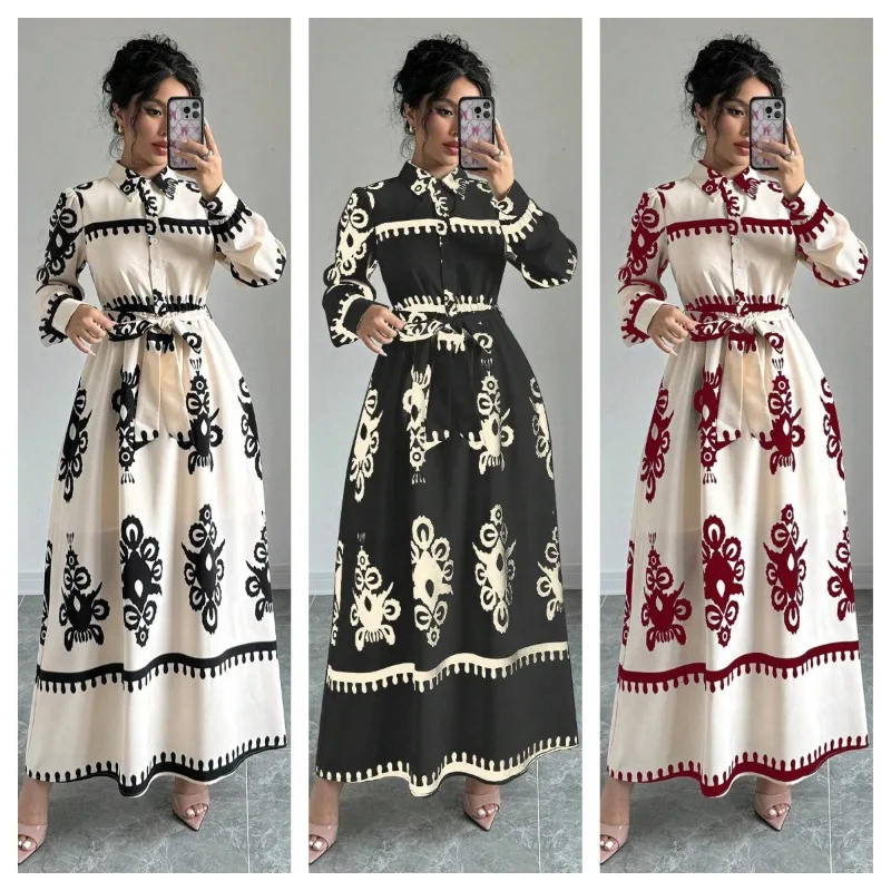 Eid Dress Muslim Women Party Abaya Dresses Print Jalabiya Lace Up Long Robe Ramadan Morocco Dubai Kaftan Islam Abayas Vestidos
Eid Dress Muslim Women Party Abaya Dresses Print Jalabiya Lace Up Long Robe Ramadan Morocco Dubai Kaftan Islam Abayas Vestidos