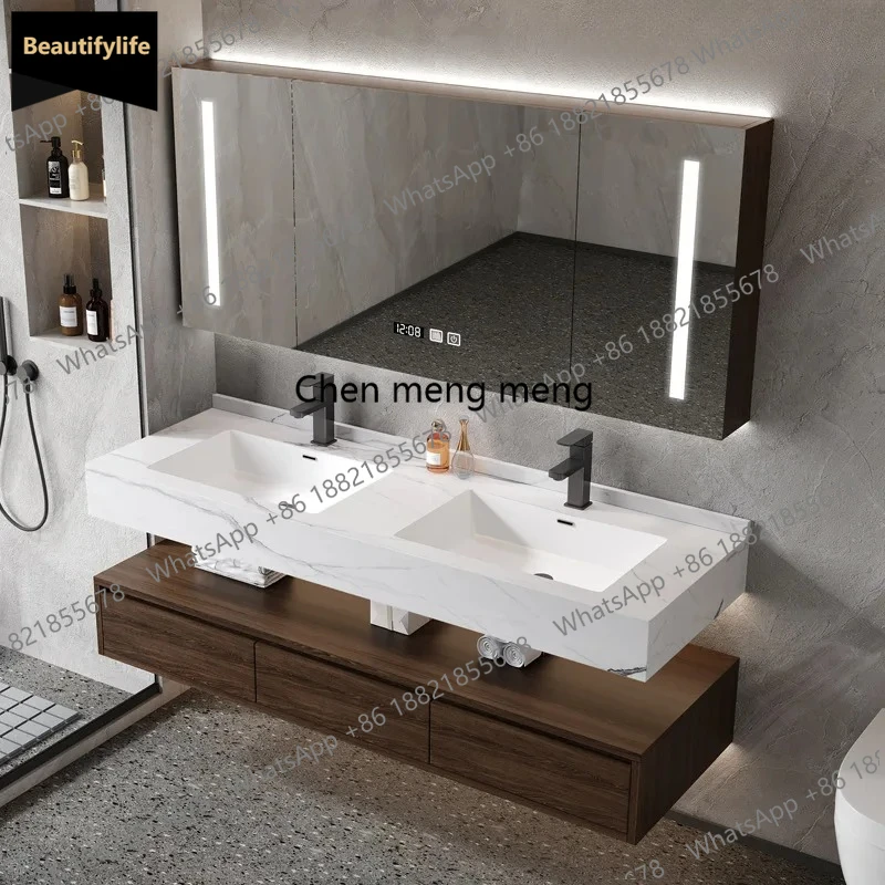 C85 Bathroom Cabinet with Slate Basin Storage Vanity Sink Closed Toilet Mirror Shelf Floor Double Washbasin Wooden Drawer Bathro
C85 Bathroom Cabinet with Slate Basin Storage Vanity Sink Closed Toilet Mirror Shelf Floor Double Washbasin Wooden Drawer Bathro