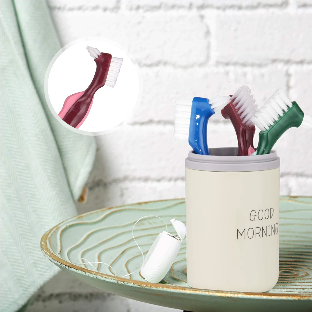 3pcs Double Denture Brush False Teeth Cleaner Long Handle Red Green Blue Bristles False Teeth Brush Tool
3pcs Double Denture Brush False Teeth Cleaner Long Handle Red Green Blue Bristles False Teeth Brush Tool