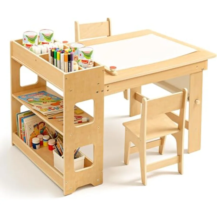 Art Table and Chairs Set with Storage Cabinet for Playrooms Daycare Classroom - 5 in 1 Toddler Activity Desk with Paper Roll Ho
Art Table and Chairs Set with Storage Cabinet for Playrooms Daycare Classroom - 5 in 1 Toddler Activity Desk with Paper Roll Ho