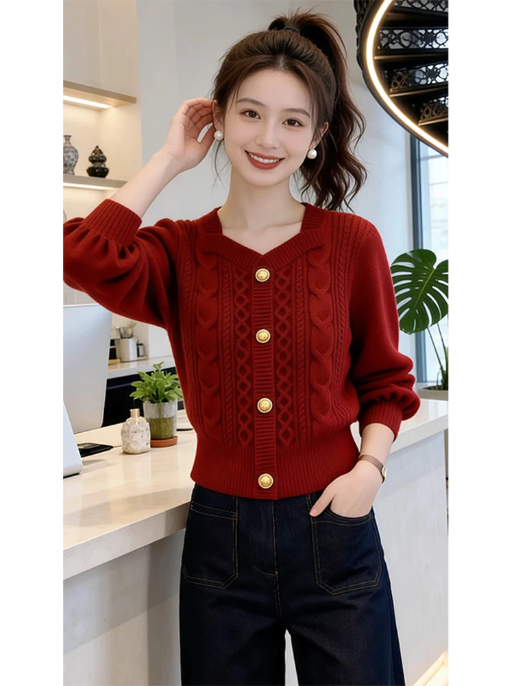 Elegant Color Knitted Short Cardigan Women's Autumn Winter New Style Christmas Countdown Single Button Sweater
Elegant Color Knitted Short Cardigan Women's Autumn Winter New Style Christmas Countdown Single Button Sweater