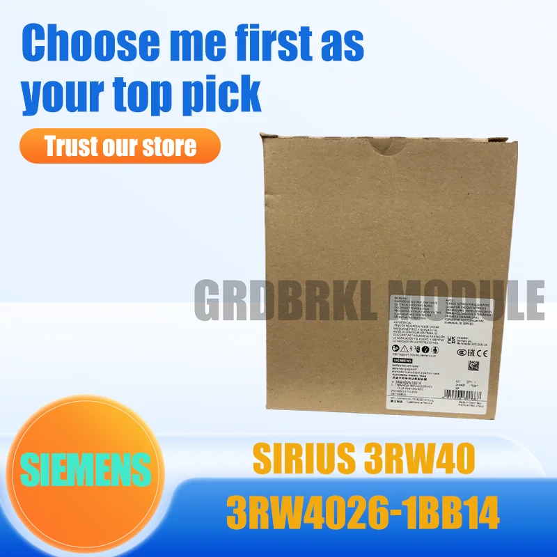 New Original SIEMENS 3RW4026-1BB14 SIRIUS 3RW40 Soft Starter
New Original SIEMENS 3RW4026-1BB14 SIRIUS 3RW40 Soft Starter
