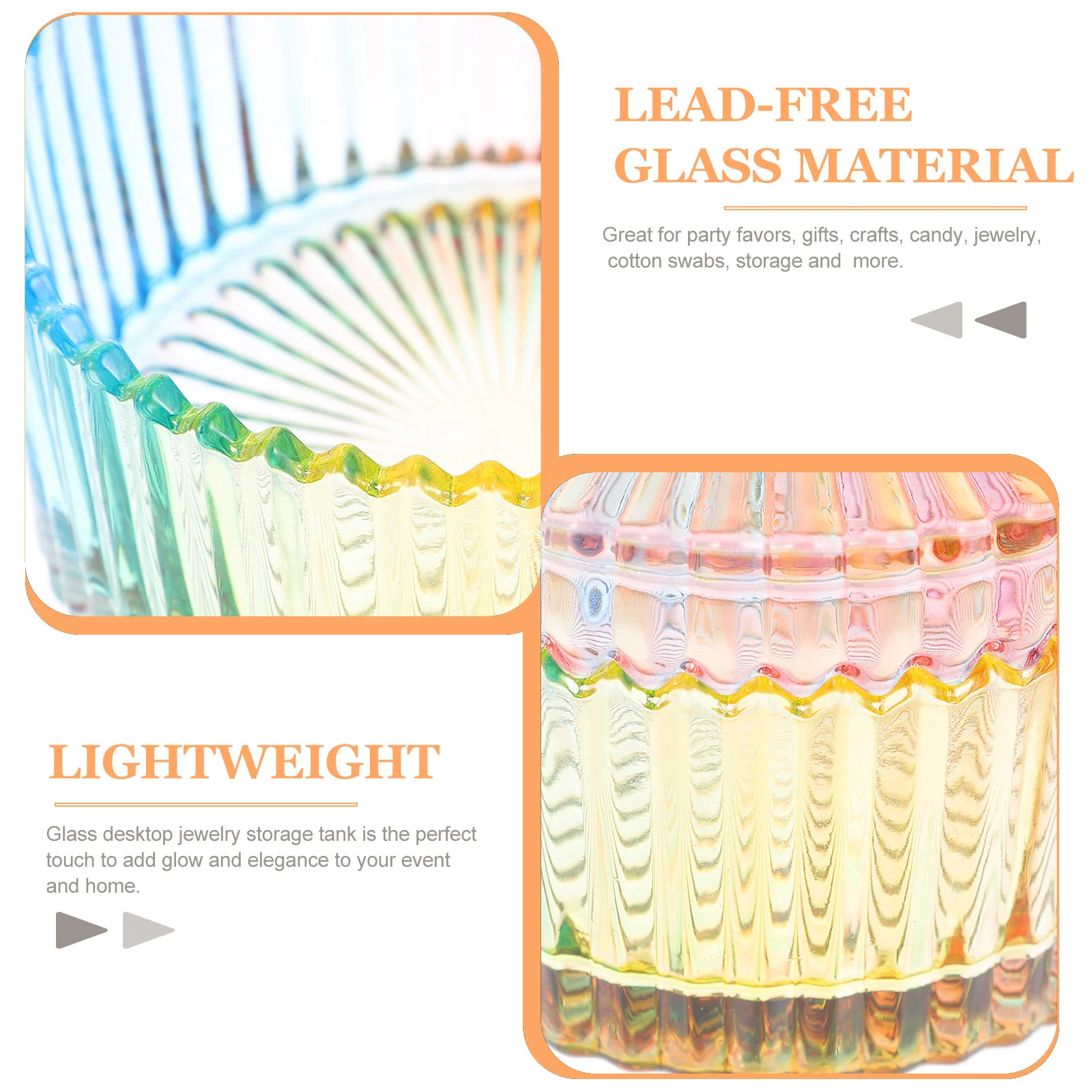 Transparent Colorful Glass Storage Jar Candy Container Food Grade Glass Jar for Kitchen Food Container
Transparent Colorful Glass Storage Jar Candy Container Food Grade Glass Jar for Kitchen Food Container