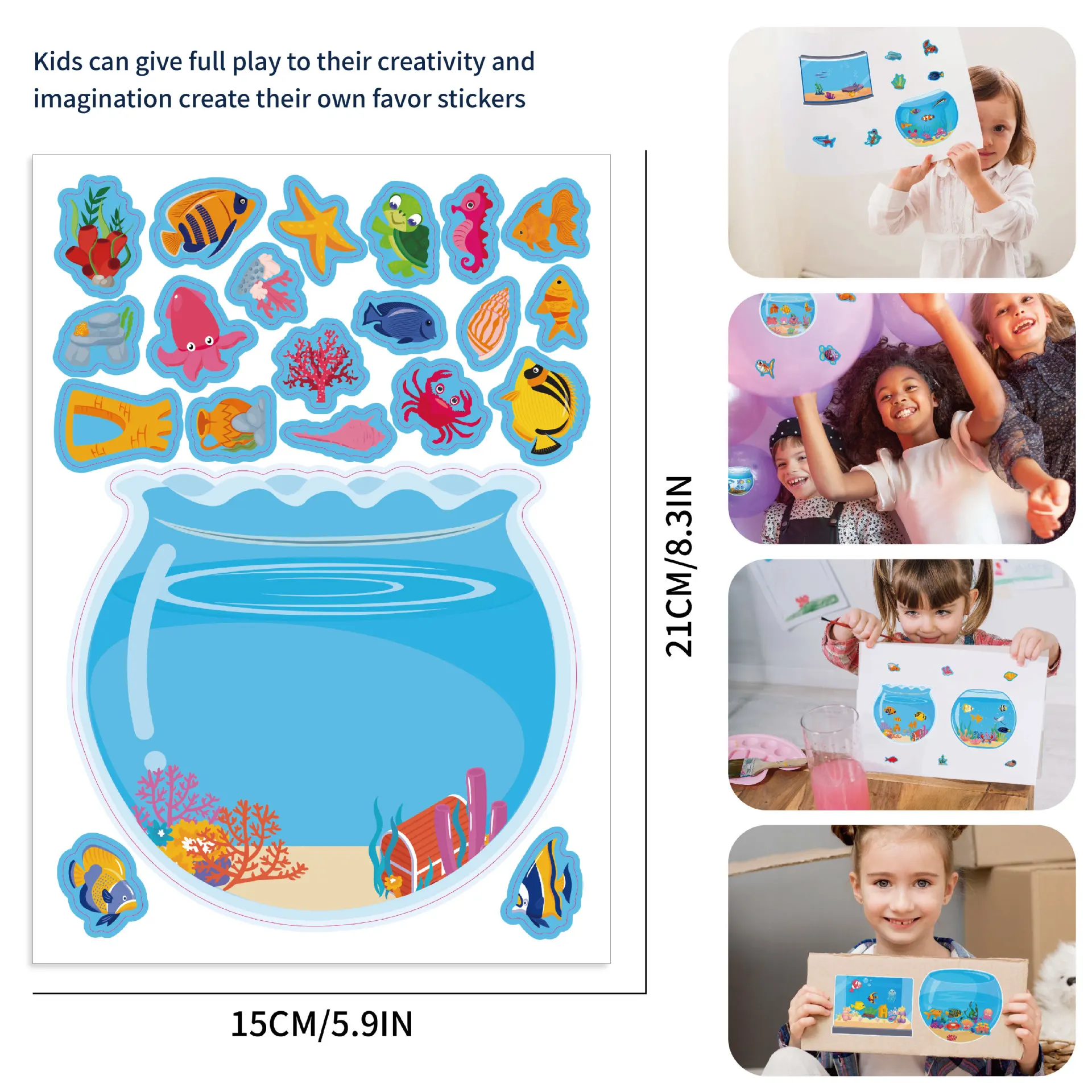 8/16Sheets Creative Fish Tank Puzzle Sticker Toy Handmade DIY Notebook Guitar Desktop Phone Helmet Decoration Waterproof Sticker
8/16Sheets Creative Fish Tank Puzzle Sticker Toy Handmade DIY Notebook Guitar Desktop Phone Helmet Decoration Waterproof Sticker