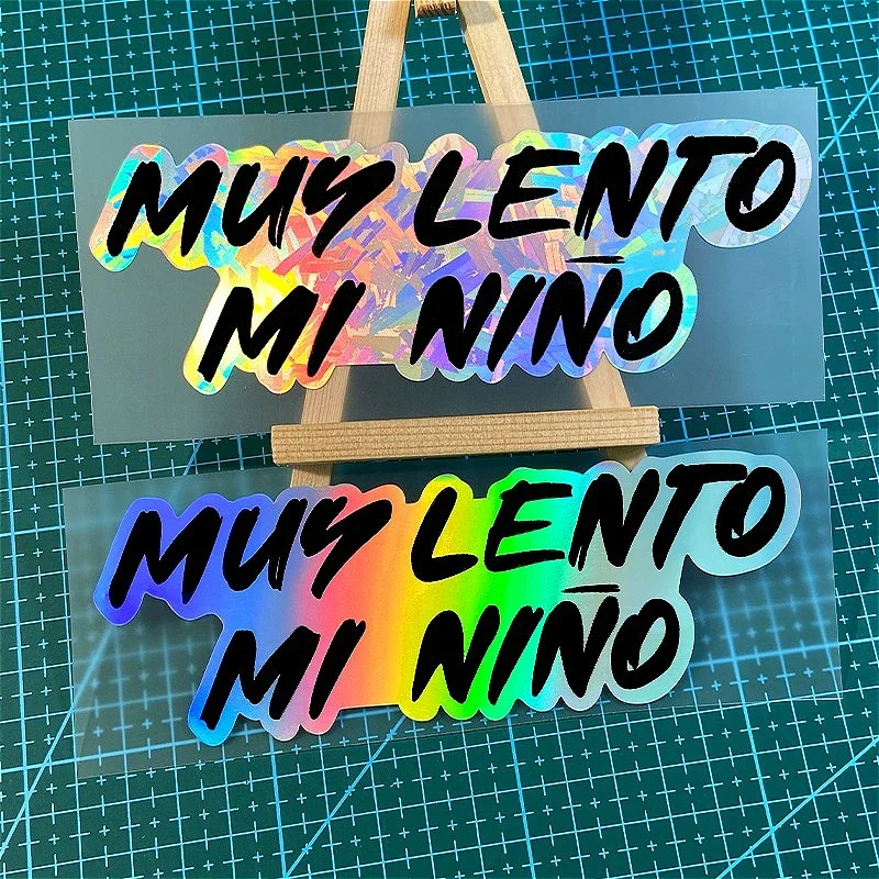 1 шт., голографические автомобильные наклейки «Купить Lento Mi Nino», наклейки с испанской фразой, уникальные автомобильные индивидуальные аксессуары
1 шт., голографические автомобильные наклейки «Купить Lento Mi Nino», наклейки с испанской фразой, уникальные автомобильные индивидуальные аксессуары