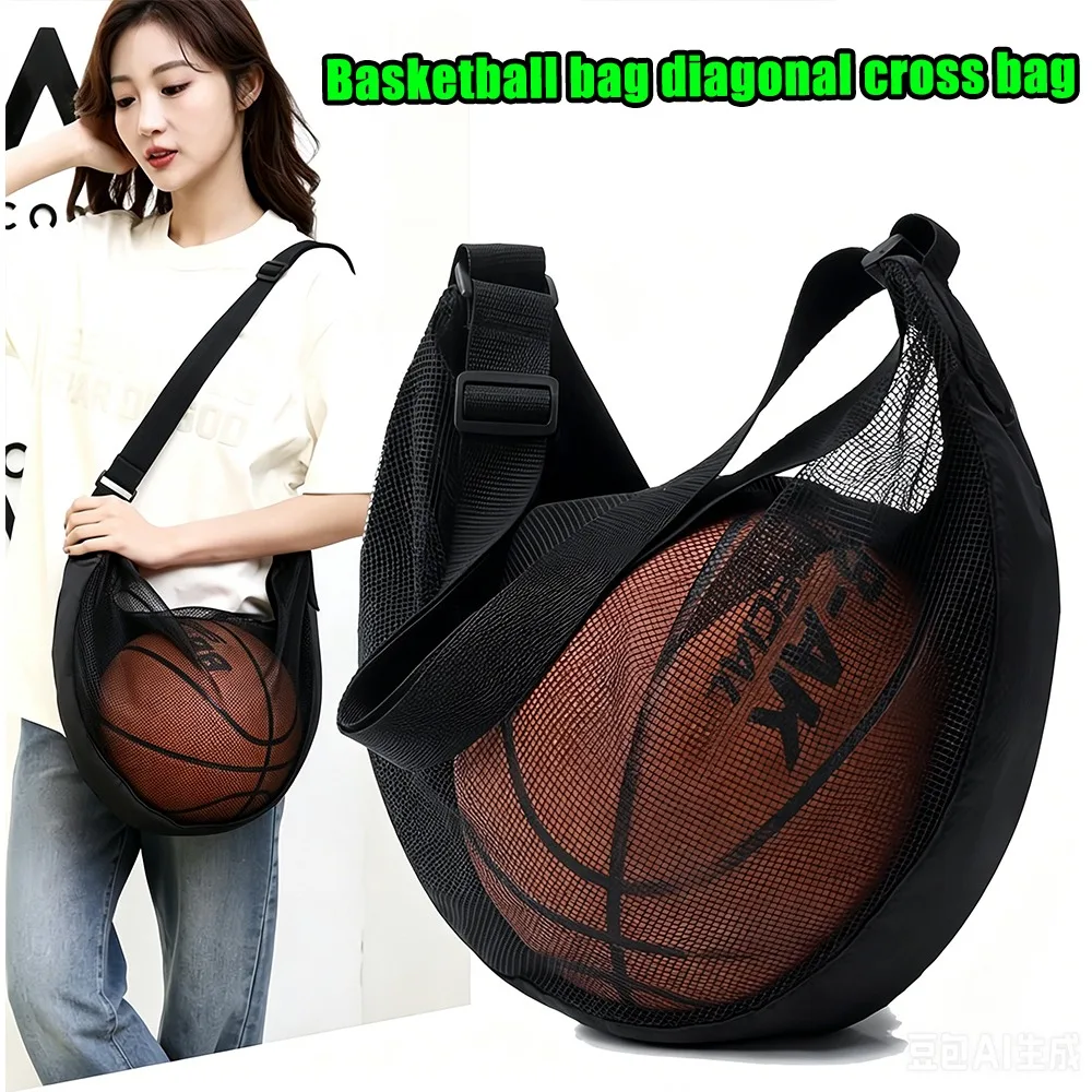 Foldable Basketball Crossbody Bag Mesh Net Shoulder Bag Large Capacity Adjustable Strap Zipper Pocket For Multiple Sports Ball
Foldable Basketball Crossbody Bag Mesh Net Shoulder Bag Large Capacity Adjustable Strap Zipper Pocket For Multiple Sports Ball