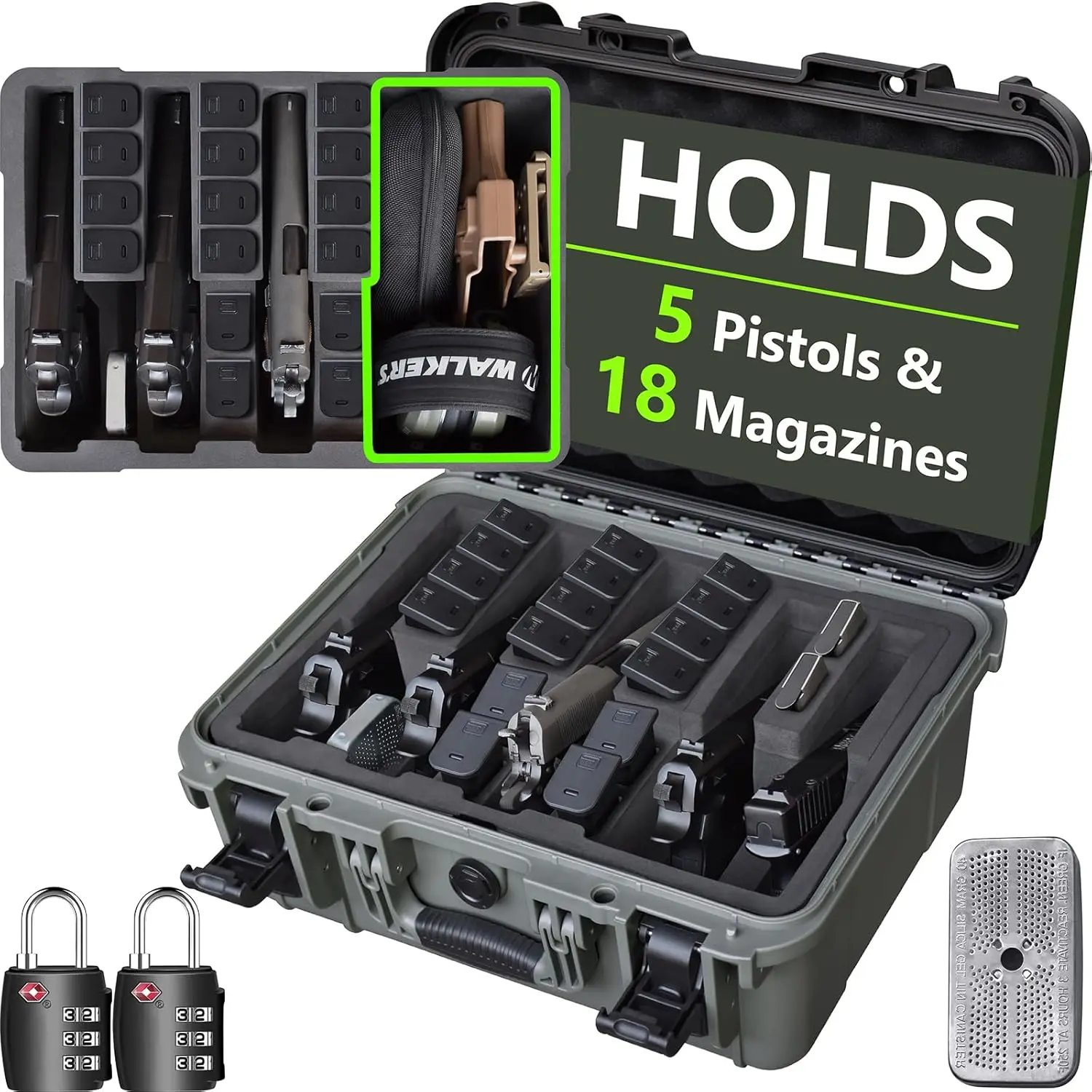 Hard Shell Waterproof Pistol Case with Pre-Cut Foam and TSA Locks for Secure Travel Storage
Hard Shell Waterproof Pistol Case with Pre-Cut Foam and TSA Locks for Secure Travel Storage