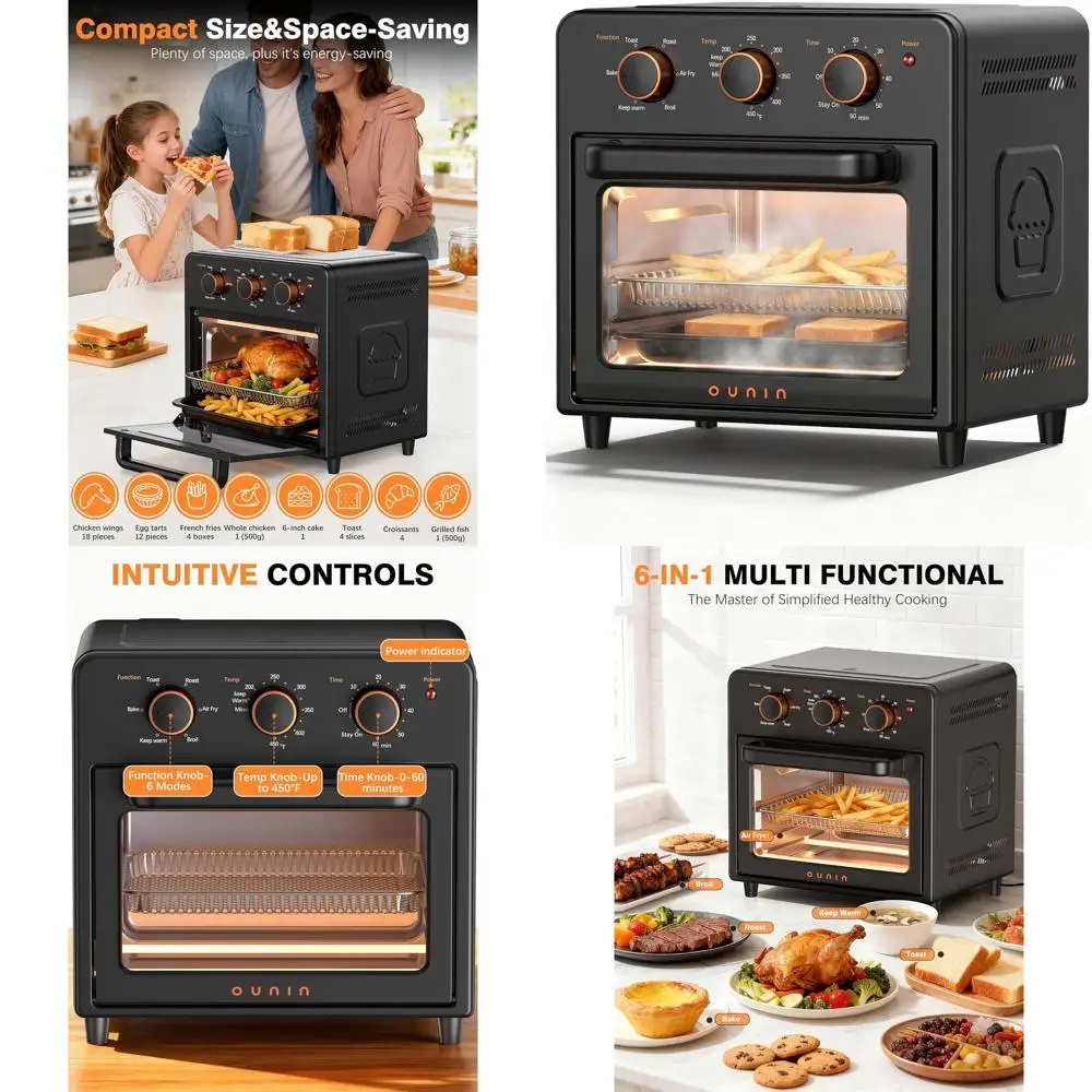 Компактная аэрофритюрница-тостерница 12 л с функциями пара, конвекции, гриля, жарки, подогрева, 60-минутным таймером, из нержавеющей стали
Компактная аэрофритюрница-тостерница 12 л с функциями пара, конвекции, гриля, жарки, подогрева, 60-минутным таймером, из нержавеющей стали