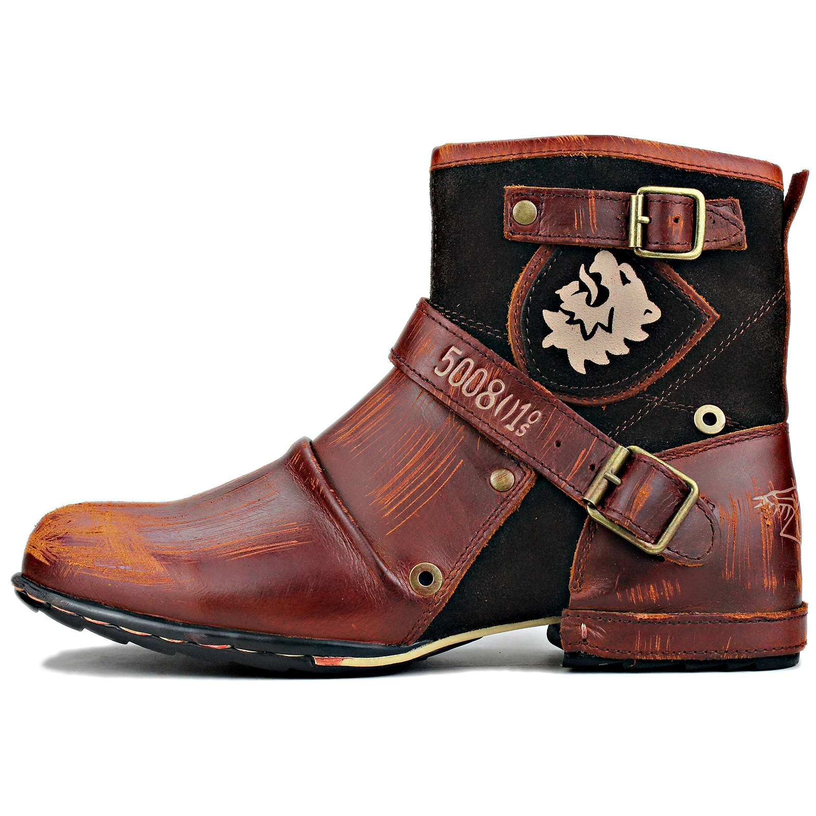 Genuine Leather Men's Ankle Boots Work Cowboy Chukka Boots Zipper-up Motorcycle Boots Men Fashion Western Boots 5008- 1-BD
Genuine Leather Men's Ankle Boots Work Cowboy Chukka Boots Zipper-up Motorcycle Boots Men Fashion Western Boots 5008- 1-BD