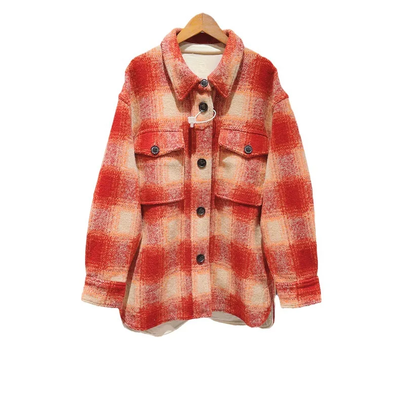 Faionable Classic Plaid Collar Casual Long Coat Mid-Length Outerwear Autumn Winter Women's Woolen Coat 2023 
Faionable Classic Plaid Collar Casual Long Coat Mid-Length Outerwear Autumn Winter Women's Woolen Coat 2023