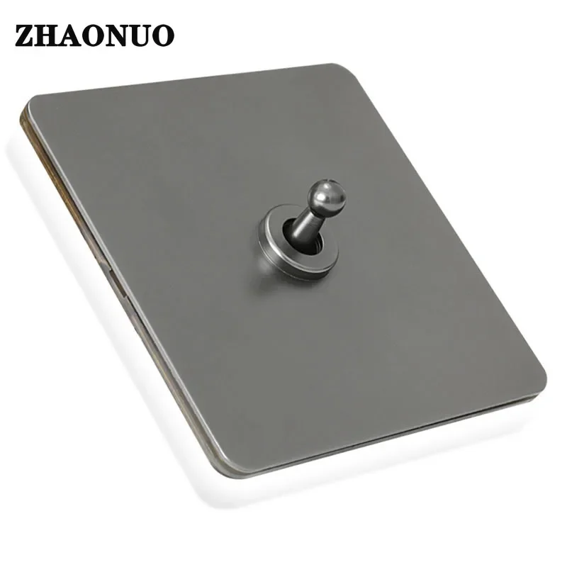 Gray Stainless Steel Panel Switch 86 Type Nordic Minimalist 2 Way Wall Toggle Switch
Gray Stainless Steel Panel Switch 86 Type Nordic Minimalist 2 Way Wall Toggle Switch