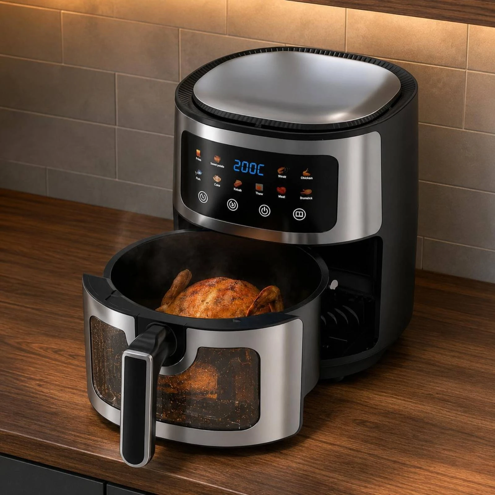 6 L Air Fryer Viewing Window Digital Fryer Countertop Cooker Temperature Display Kitchen Appliance Press Controls
6 L Air Fryer Viewing Window Digital Fryer Countertop Cooker Temperature Display Kitchen Appliance Press Controls