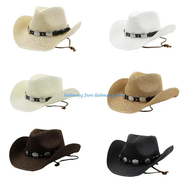 573B Handmade Fishing Hat Wide Brim Woven Cowboy Hat for Women Men Dress-up Party Unisex Cowgirl Hat for Camping
573B Handmade Fishing Hat Wide Brim Woven Cowboy Hat for Women Men Dress-up Party Unisex Cowgirl Hat for Camping