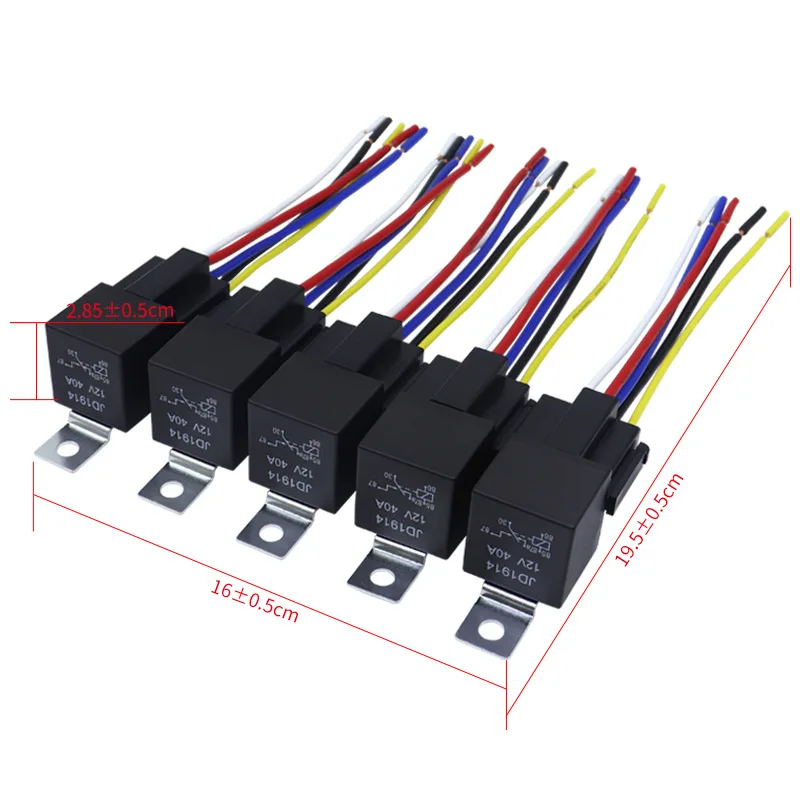 5Pcs JD1912 JD1914 Car Relay Harness 12V24V 40A SPST Harness Sockets with Wires for Automotive Truck Van Motorcycle Boat 4 5 PIN
5Pcs JD1912 JD1914 Car Relay Harness 12V24V 40A SPST Harness Sockets with Wires for Automotive Truck Van Motorcycle Boat 4 5 PIN