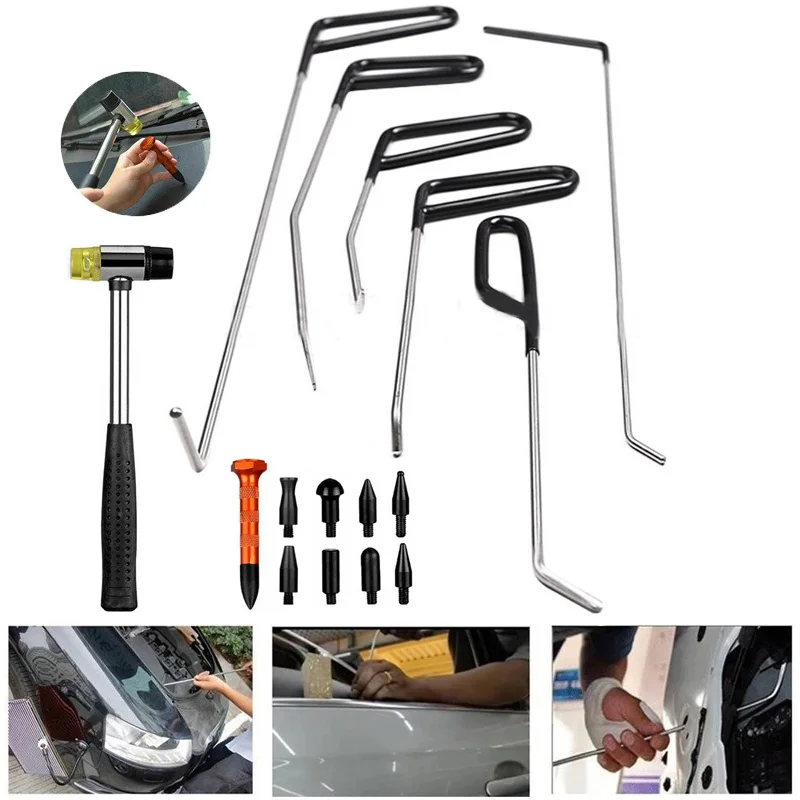 Auto Rod Hook Tool Paintless Dent Repair Car Dent Repair Kit Hail Hammer Dent Removal Kit Push Hooks for Automotive Dent Repair
Auto Rod Hook Tool Paintless Dent Repair Car Dent Repair Kit Hail Hammer Dent Removal Kit Push Hooks for Automotive Dent Repair
