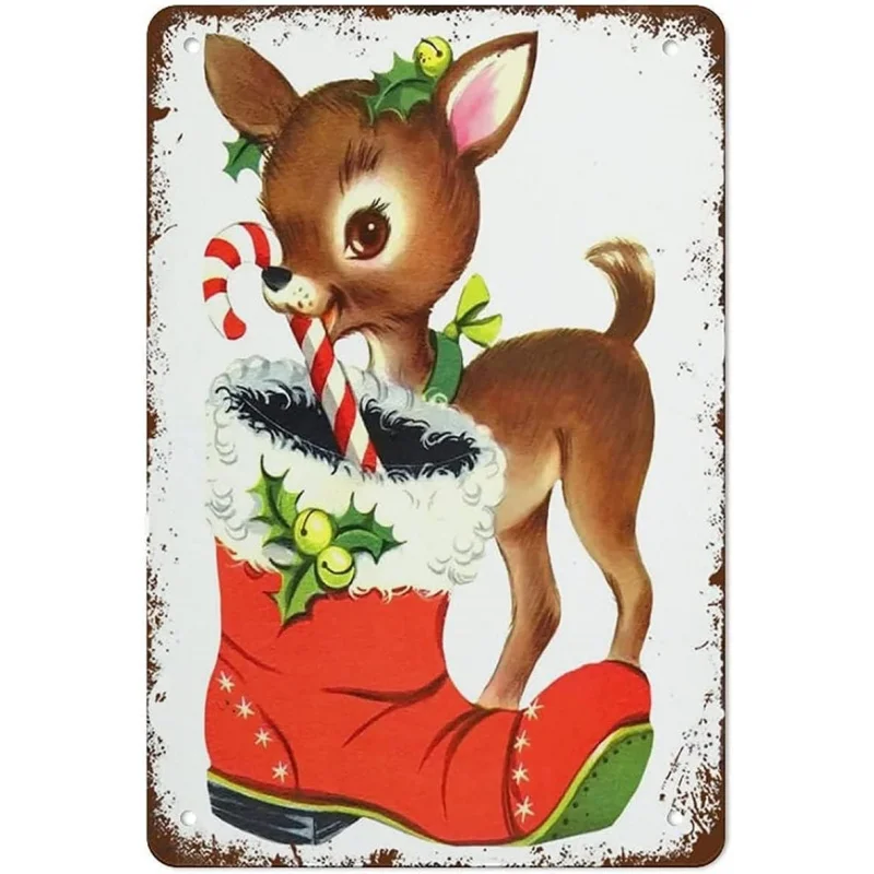Christmas reindeer pattern retro iron sheet hanging painting living room wall decoration
Christmas reindeer pattern retro iron sheet hanging painting living room wall decoration