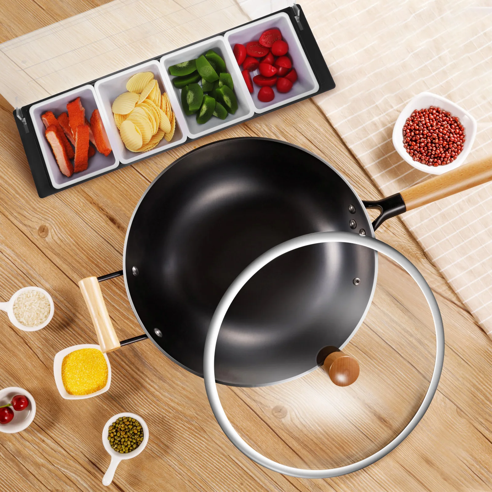 Fruit Box 6 Grid Divided Food Containers Black Plastic Condiment Dispenser Fridge Storage Bowls Seasoning Holder
Fruit Box 6 Grid Divided Food Containers Black Plastic Condiment Dispenser Fridge Storage Bowls Seasoning Holder