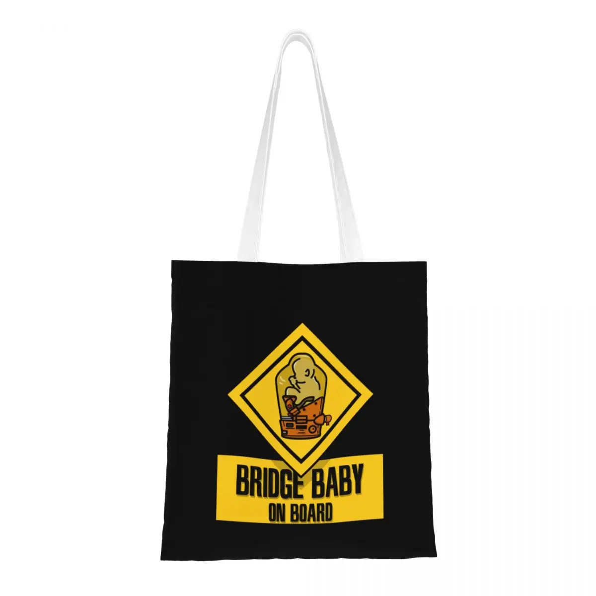 Bridge Baby On Board Canvas Tote Bag Trendy Large Capacity Grocery Bag for Unisex Death Stranding Travel Bags
Bridge Baby On Board Canvas Tote Bag Trendy Large Capacity Grocery Bag for Unisex Death Stranding Travel Bags