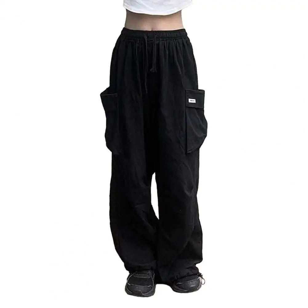 Solid Color Casual Cargo Pants Women Elastic High Waist Drawstring Wide Leg Pockets Sport Pants Shrinkable Cuffs Jogger Trousers
Solid Color Casual Cargo Pants Women Elastic High Waist Drawstring Wide Leg Pockets Sport Pants Shrinkable Cuffs Jogger Trousers