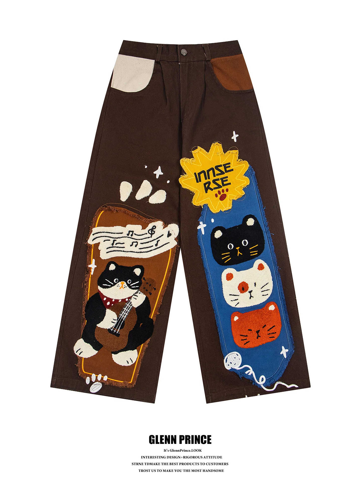 Retro American Spliced Color Embroidery Wide Leg Jeans Men's Trendy INS College Style Straight Cut Casual Pants
Retro American Spliced Color Embroidery Wide Leg Jeans Men's Trendy INS College Style Straight Cut Casual Pants