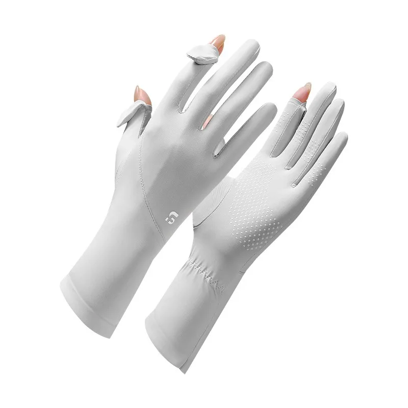 Солнцезащитные перчатки для женщин с УФ-защитой для вождения и противоскользящим сенсорным экраном на палец, ледяной шелк, летние, средней длины, тонкие
Солнцезащитные перчатки для женщин с УФ-защитой для вождения и противоскользящим сенсорным экраном на палец, ледяной шелк, летние, средней длины, тонкие