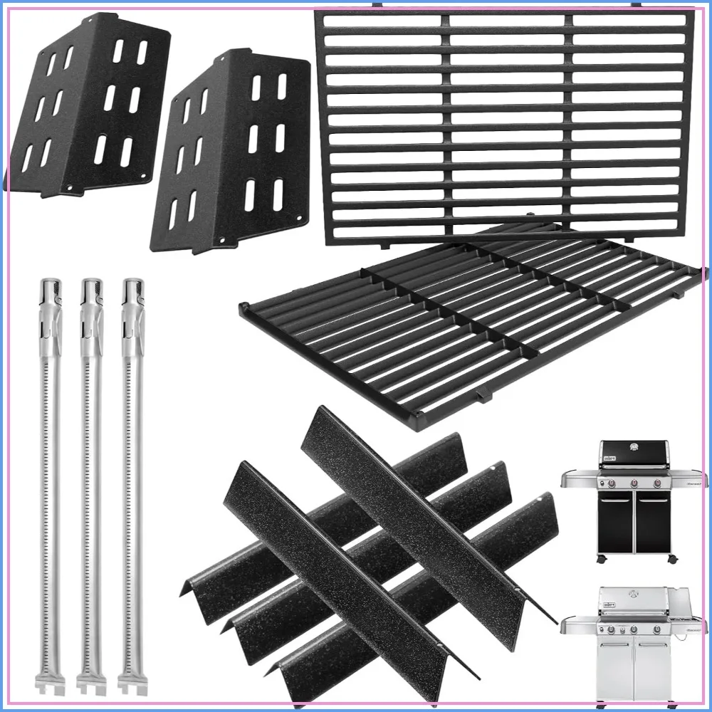 Grill Parts Kit for Weber Genesis 300/310/330 E310 S310 S330 EP330 S320 E320, 17.5" Flavorizer Bars, 7528 Grates Heat Deflector, 3Pcs 62752 Burner Tube
Grill Parts Kit for Weber Genesis 300/310/330 E310 S310 S330 EP330 S320 E320, 17.5" Flavorizer Bars, 7528 Grates Heat Deflector, 3Pcs 62752 Burner Tube