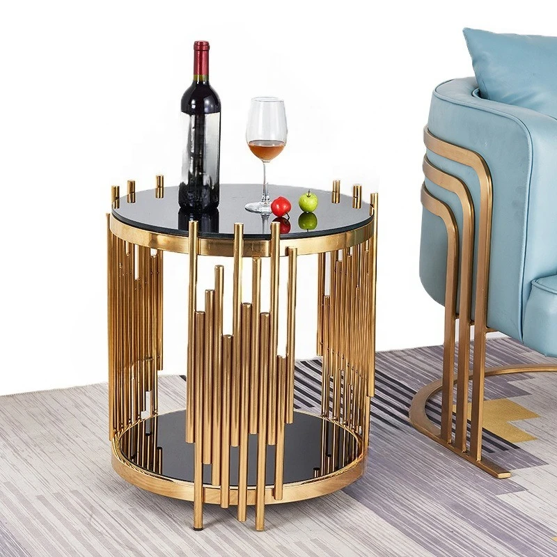 Gold stainless steel round edge corner mirror sofa side table side cabinet casual small coffee table
Gold stainless steel round edge corner mirror sofa side table side cabinet casual small coffee table