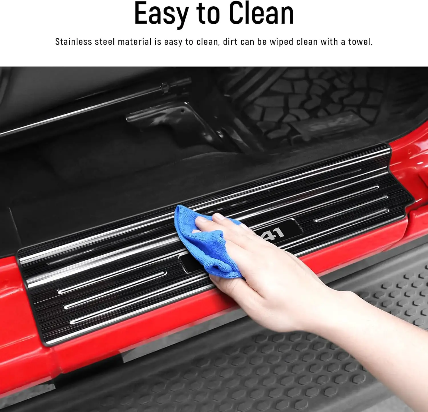 For Wrangler JL JLU 2018-2024 & Gladiator JT Accessories Stainless Steel Material Carbon Fiber Texture Front and Rear Door
For Wrangler JL JLU 2018-2024 & Gladiator JT Accessories Stainless Steel Material Carbon Fiber Texture Front and Rear Door